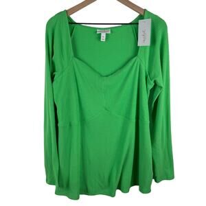 Isabel by Ingrid + Isabel‎ Womens Green Ribbed Maternity Top Size XXL